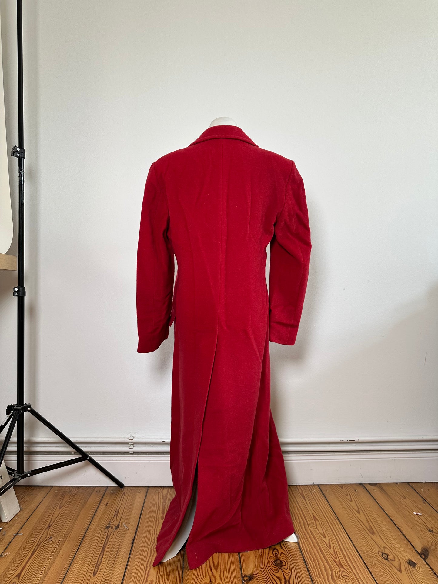 Vintage Emporio Armani Wool Camel Hair Coat Red L