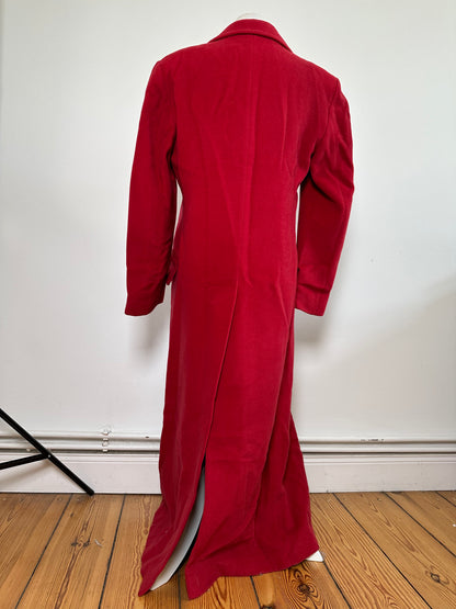 Vintage Emporio Armani Wool Camel Hair Coat Red L