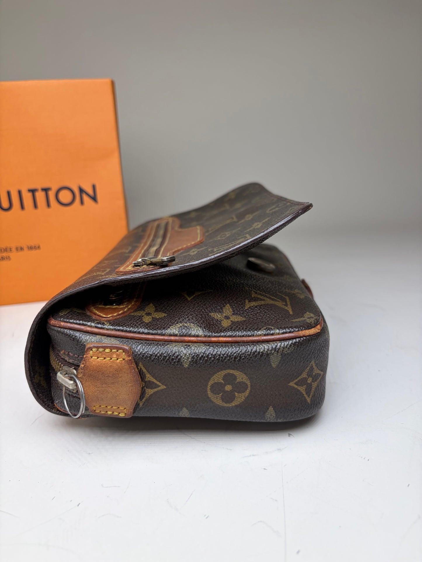 Vintage Louis Vuitton Monogram Canvas Crossbody Bag Brown