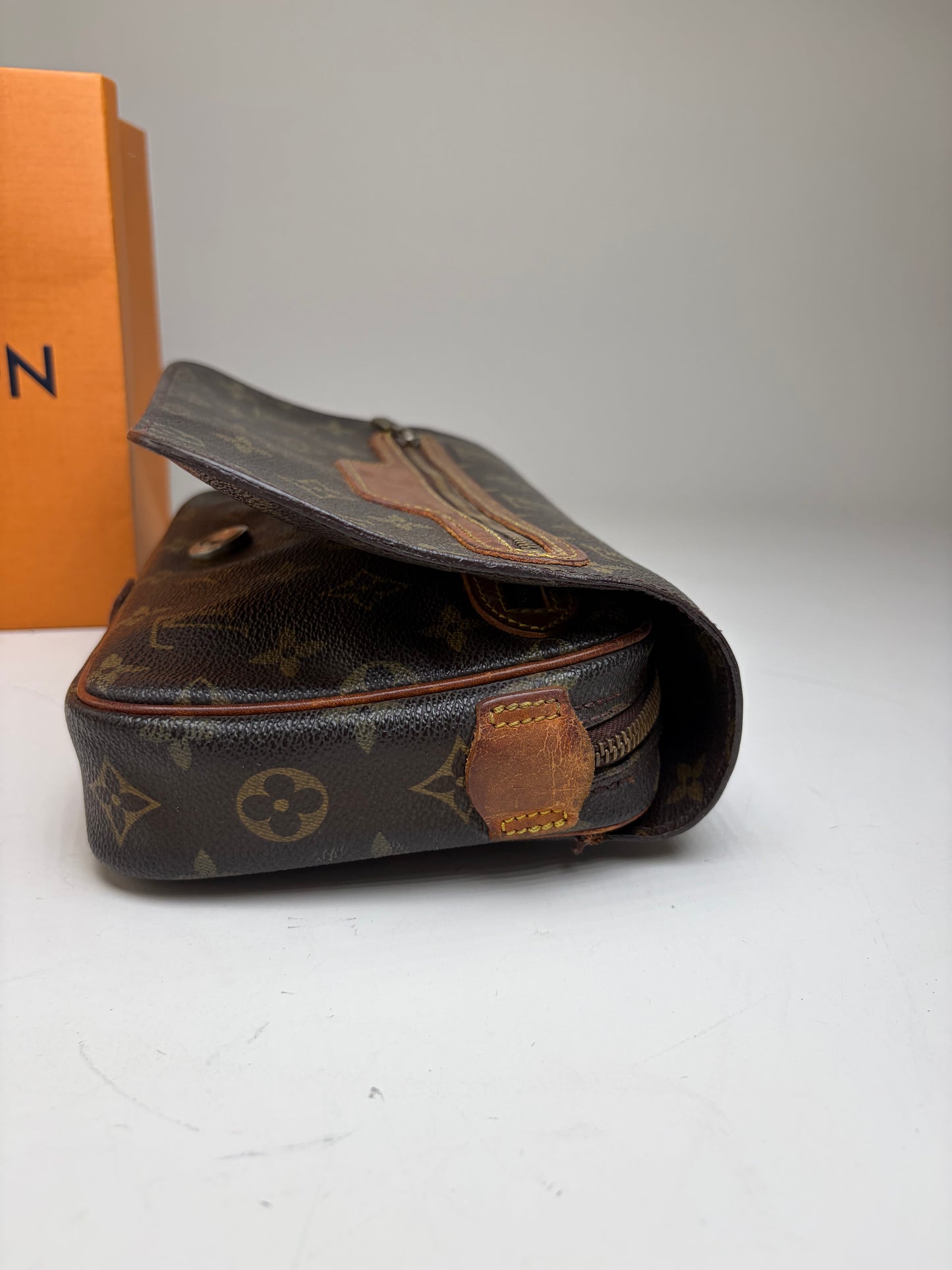 Vintage Louis Vuitton Monogram Canvas Crossbody Bag Brown