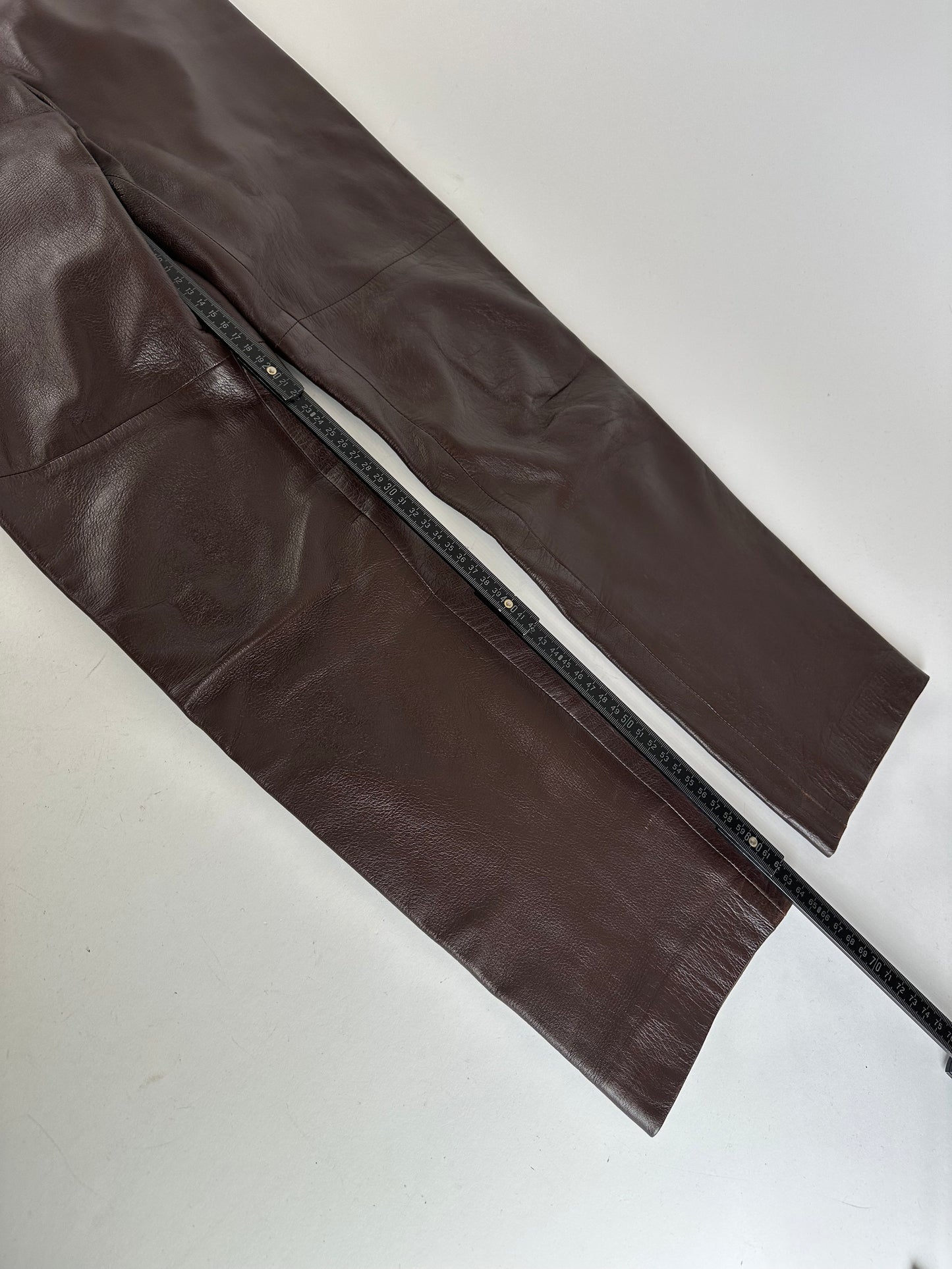 Vintage Givenchy Boutique Lambskin Leather Trousers Brown S