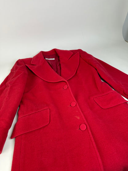 Vintage Emporio Armani Wool Camel Hair Coat Red L