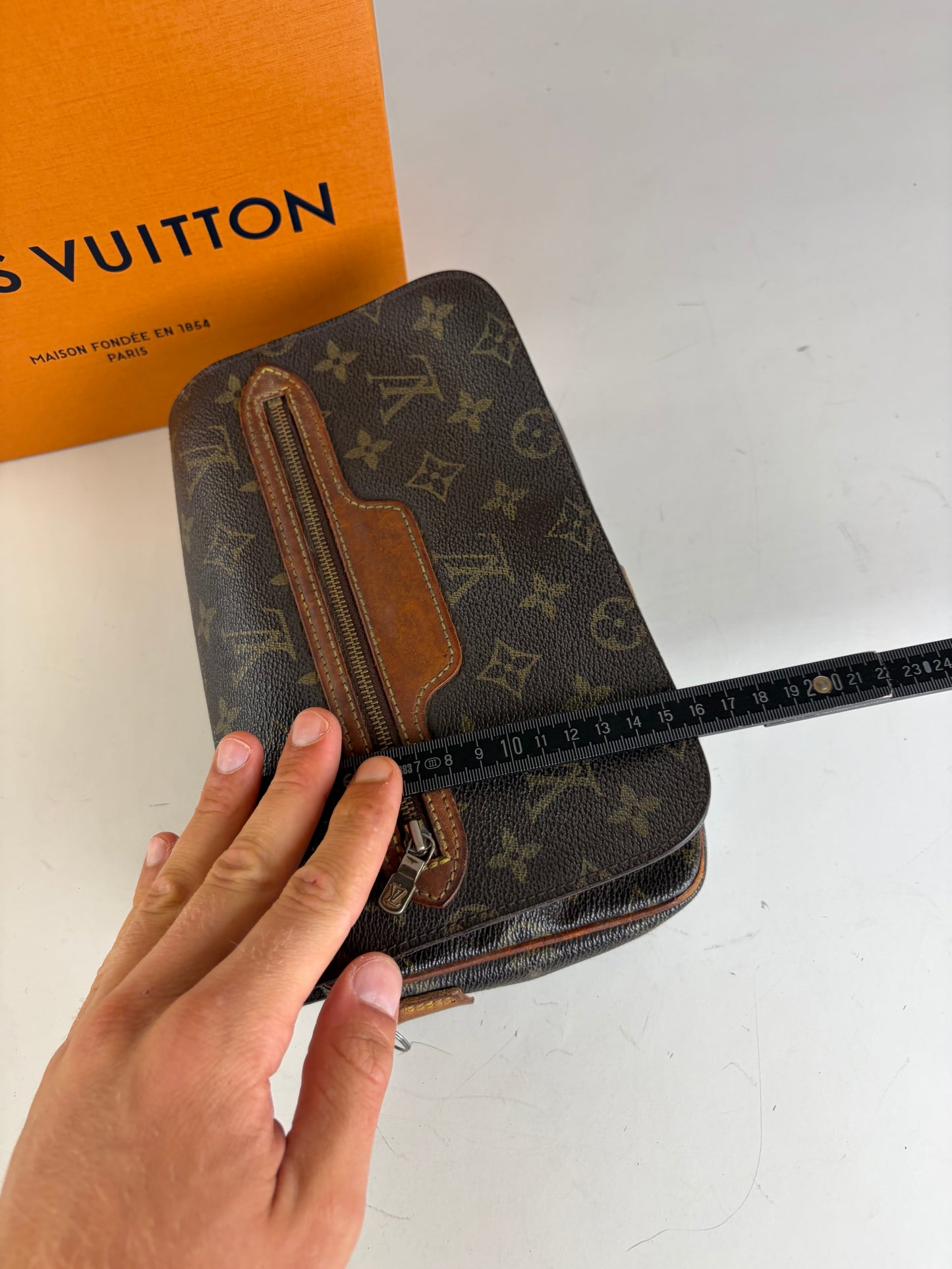Vintage Louis Vuitton Monogram Canvas Crossbody Bag Brown