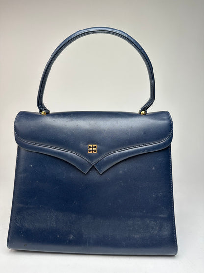 Vintage Givenchy Leather Handbag Navy
