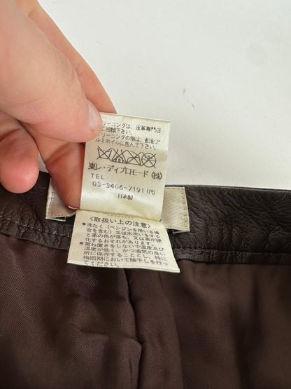 Vintage Givenchy Boutique Lambskin Leather Trousers Brown S
