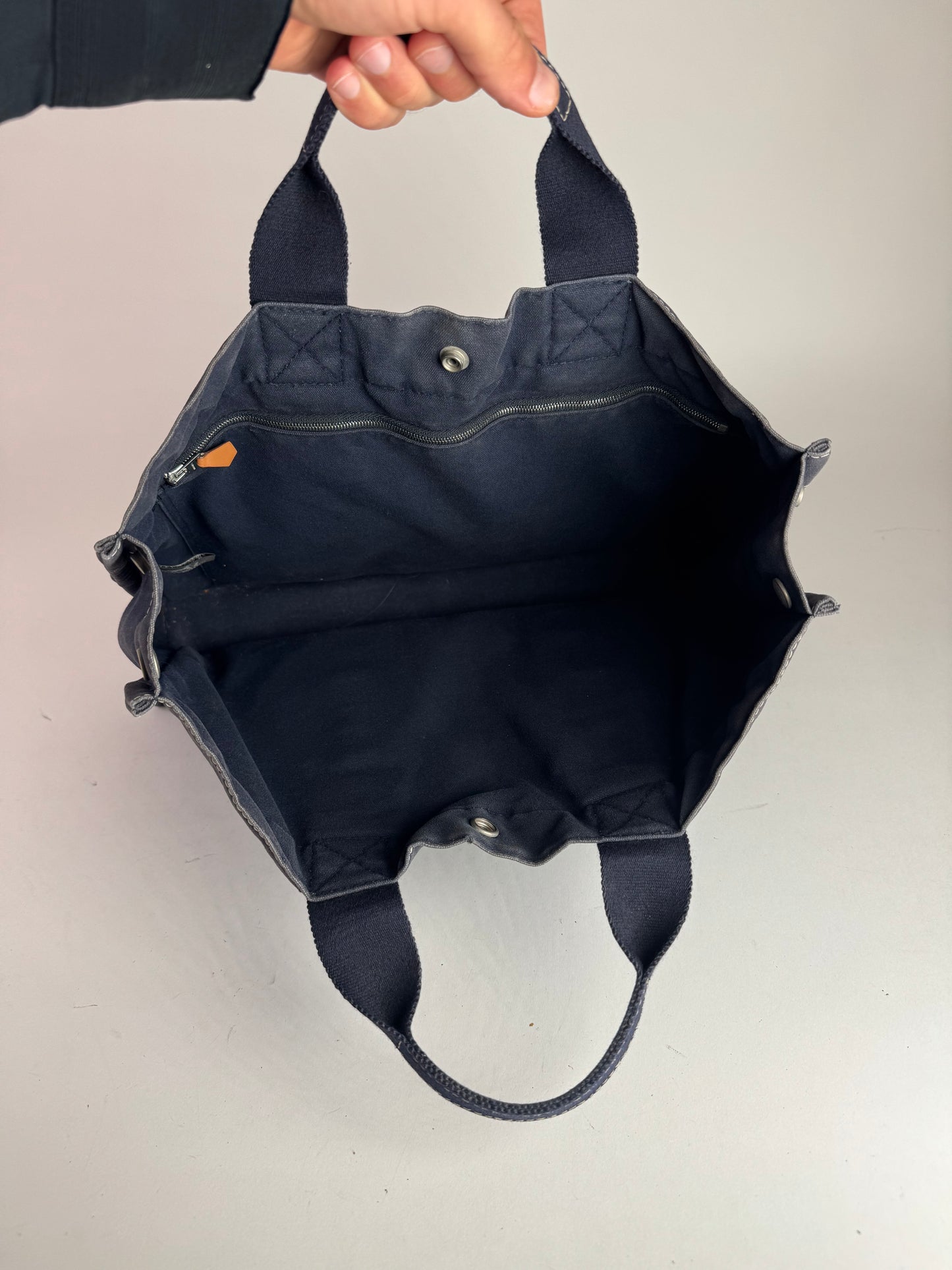 Vintage Hermes Cotton Tote bag navy