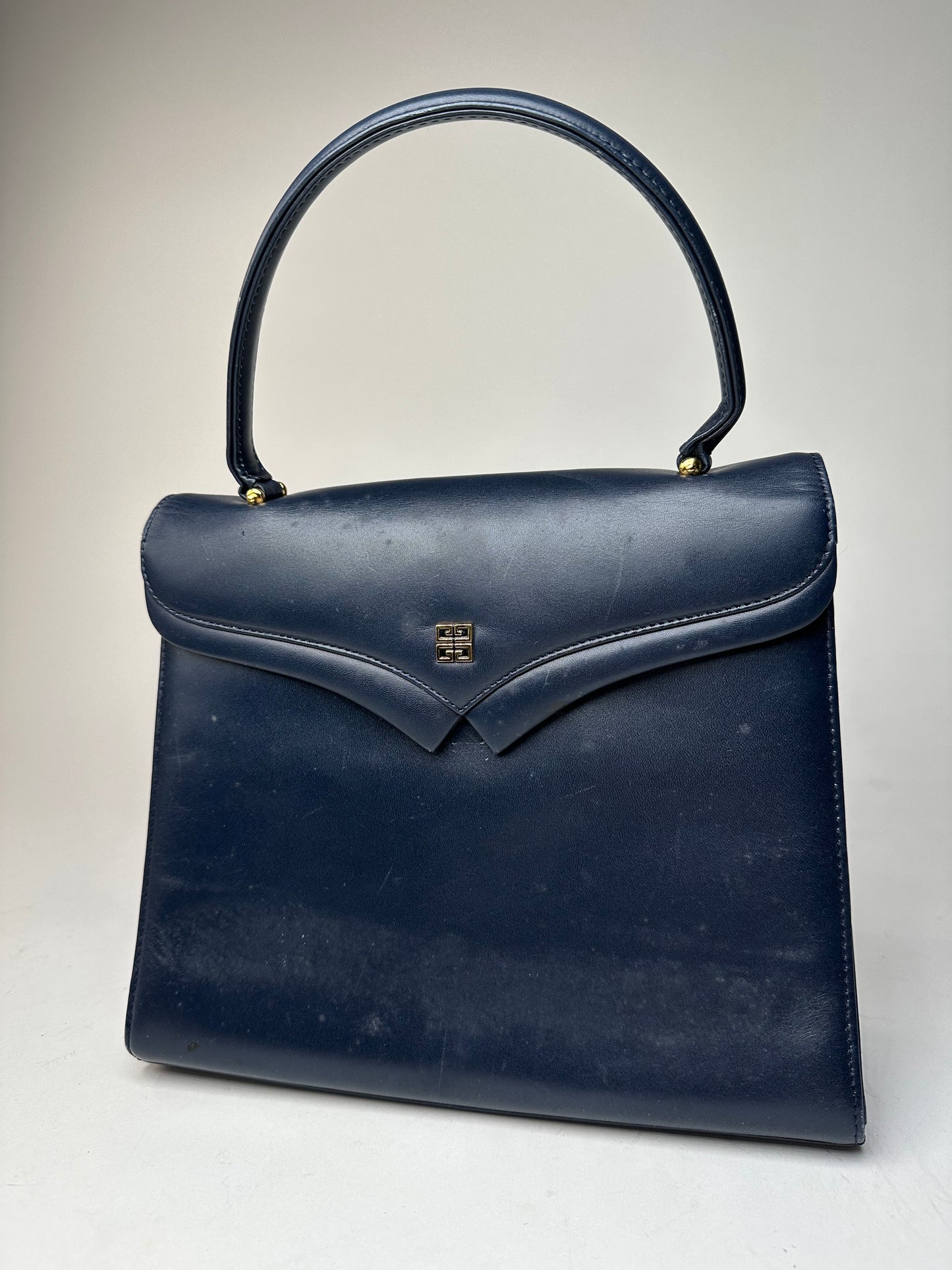 Vintage Givenchy Leather Handbag Navy