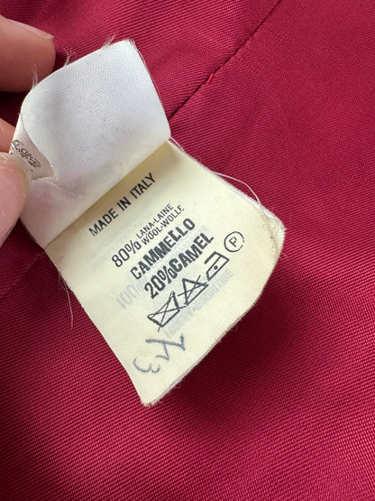 Vintage Emporio Armani Wool Camel Hair Coat Red L