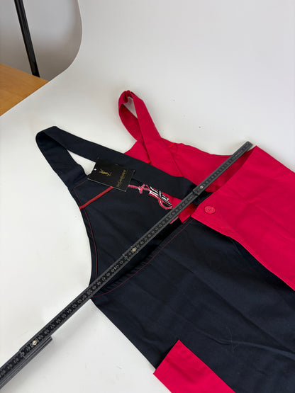 Vintage Yves Saint Laurent Cotton Canvas Apron Red Black L