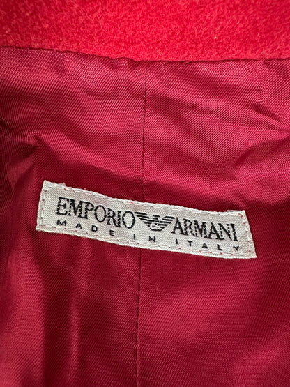Vintage Emporio Armani Wool Camel Hair Coat Red L