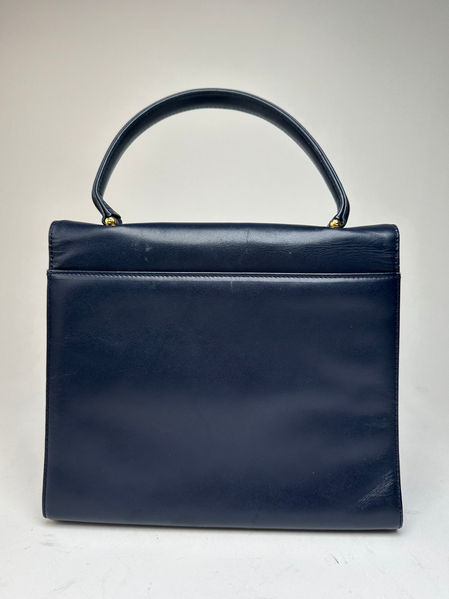 Vintage Givenchy Leather Handbag Navy