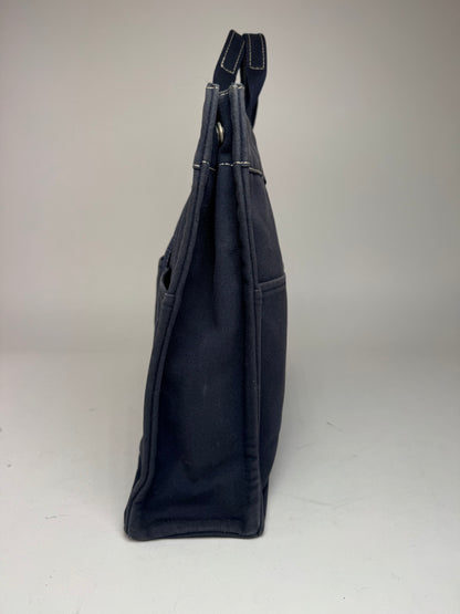 Vintage Hermes Cotton Tote bag navy