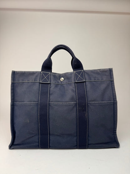Vintage Hermes Cotton Tote bag navy
