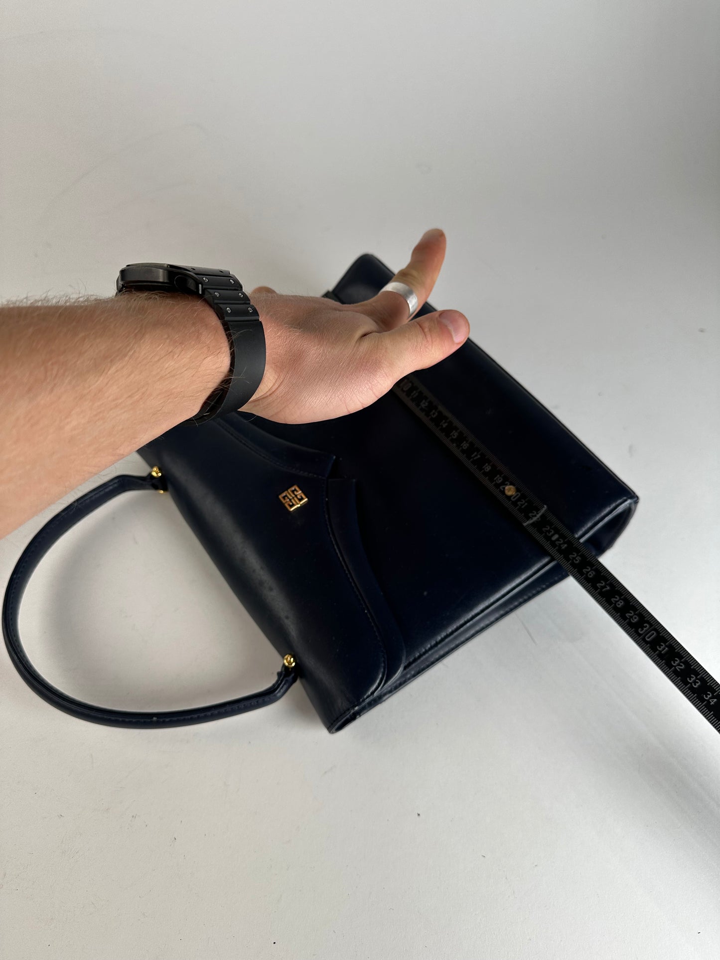 Vintage Givenchy Leather Handbag Navy