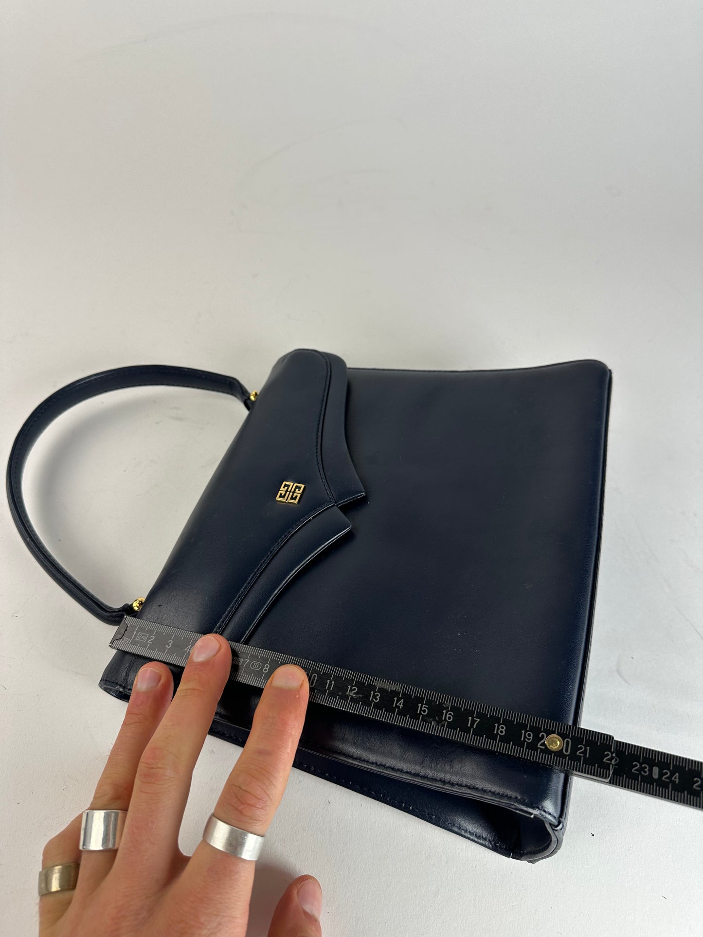 Vintage Givenchy Leather Handbag Navy