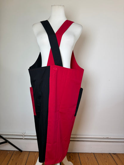 Vintage Yves Saint Laurent Cotton Canvas Apron Red Black L