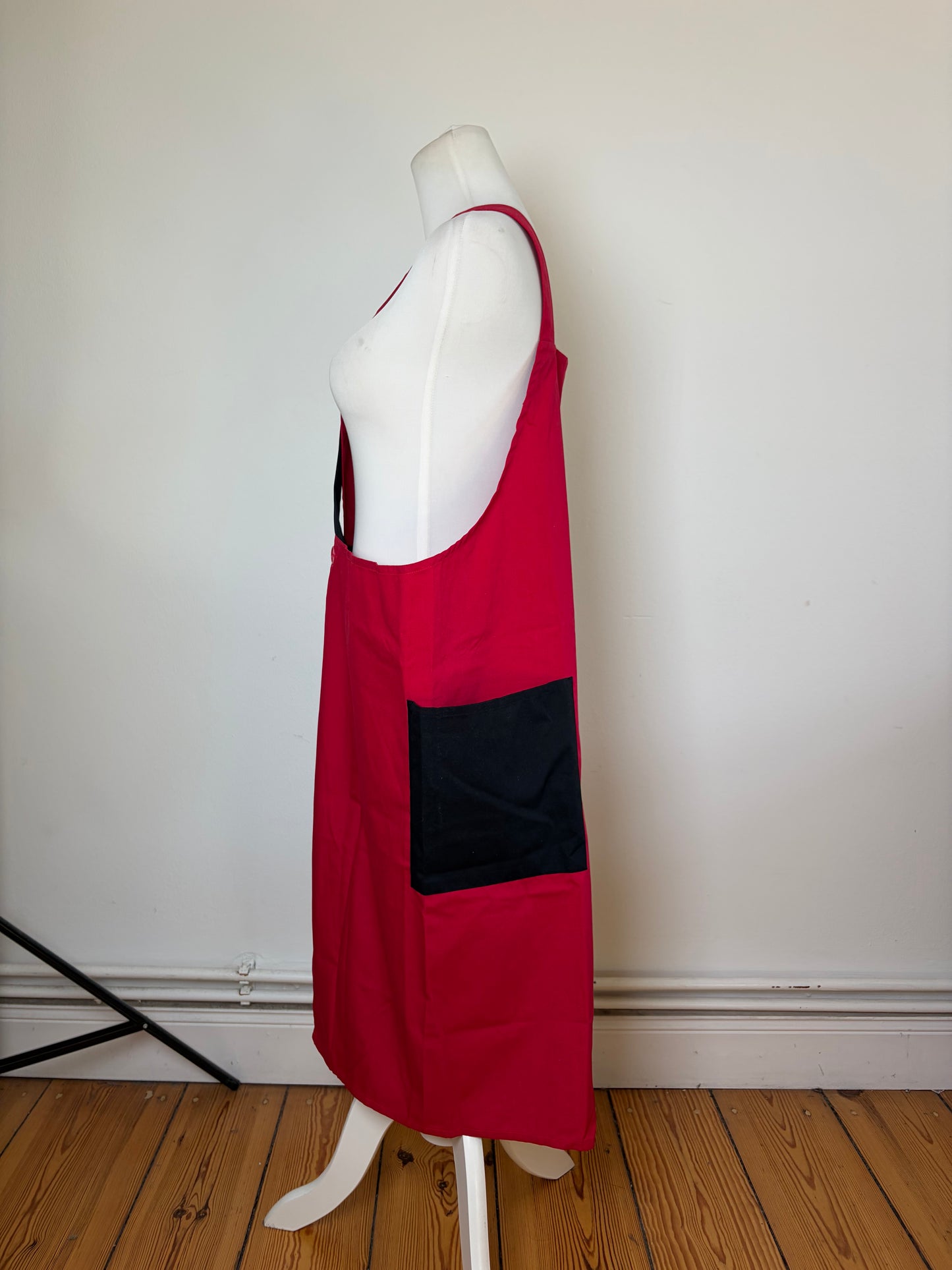 Vintage Yves Saint Laurent Cotton Canvas Apron Red Black L