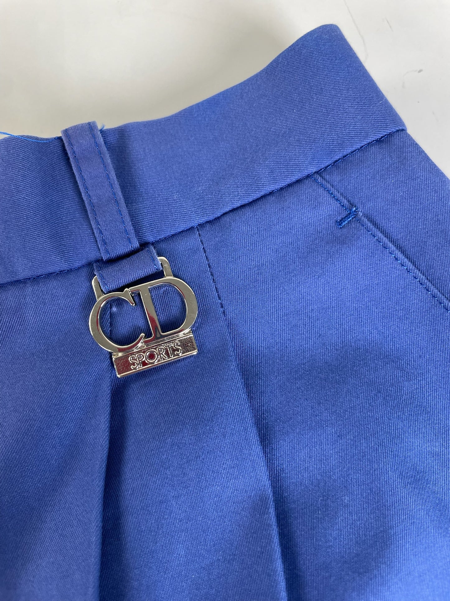 Vintage Dior Sports Shorts Blue Silver S