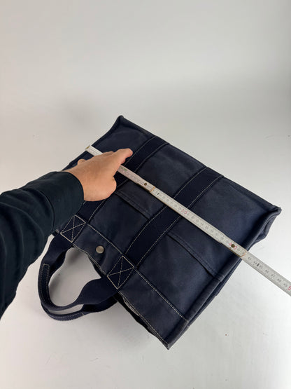 Vintage Hermes Cotton Tote bag navy