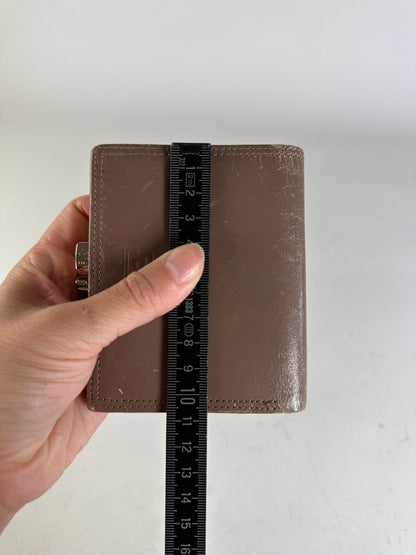 Vintage Givenchy Logo Embossed Leather Wallet Brown Gold
