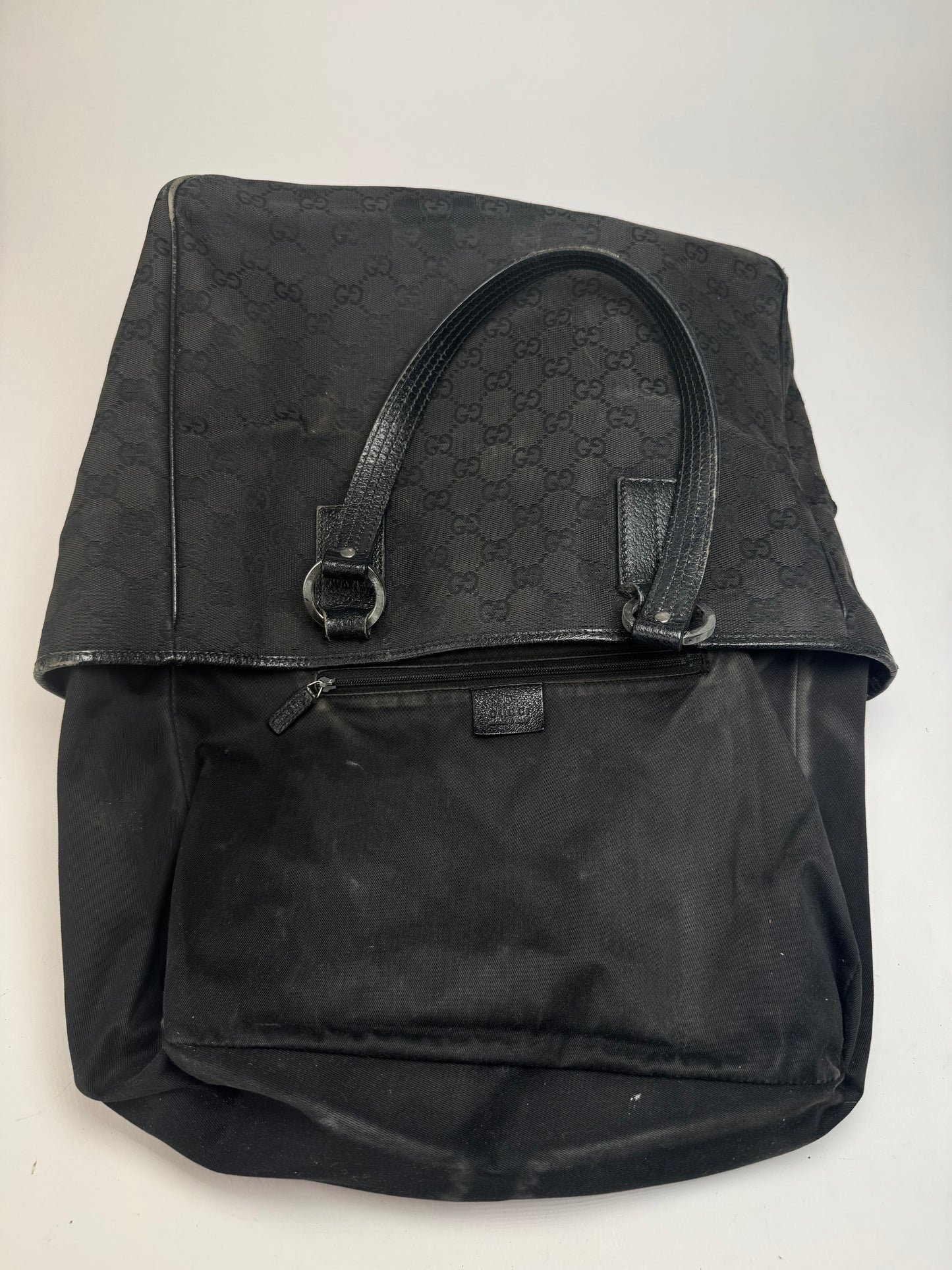 Vintage Gucci Monogram Tote Bag Black