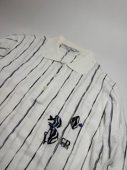 Vintage Dior Shirt Sweater Striped White L