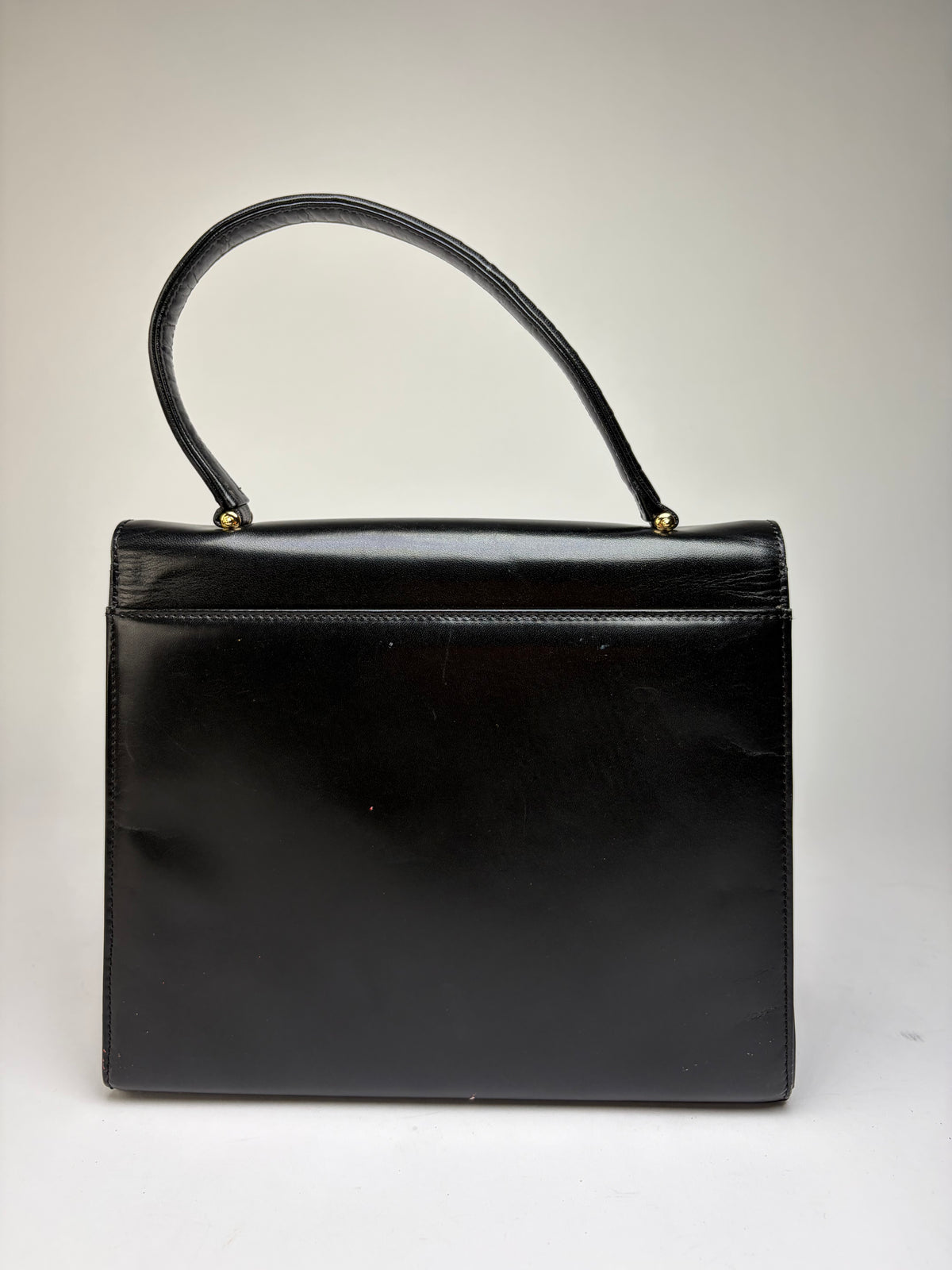 Vintage Givenchy 4G Logo Structured Top-Handle Bag Late 1970s Black