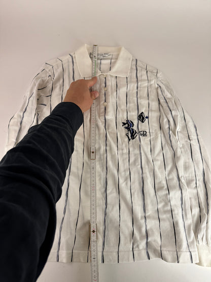 Vintage Dior Shirt Sweater Striped White L