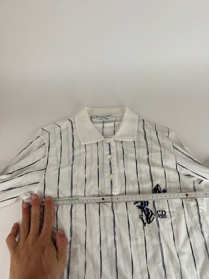 Vintage Dior Shirt Sweater Striped White L