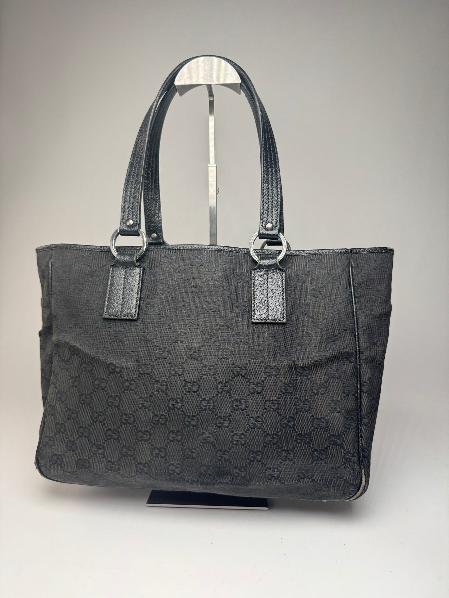 Vintage Gucci Monogram Tote Bag Black