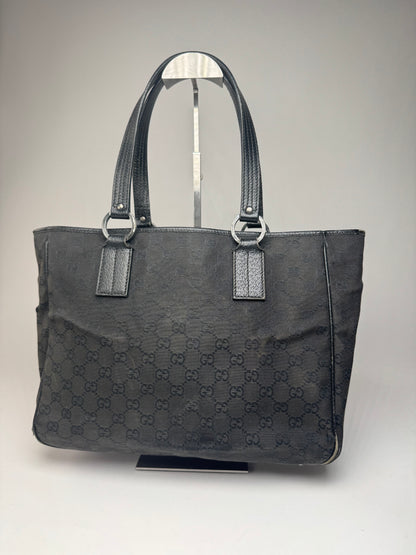 Vintage Gucci Monogram Tote Bag Black