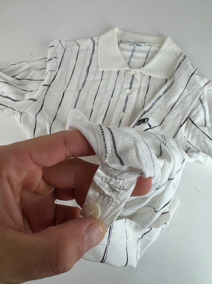 Vintage Dior Shirt Sweater Striped White L
