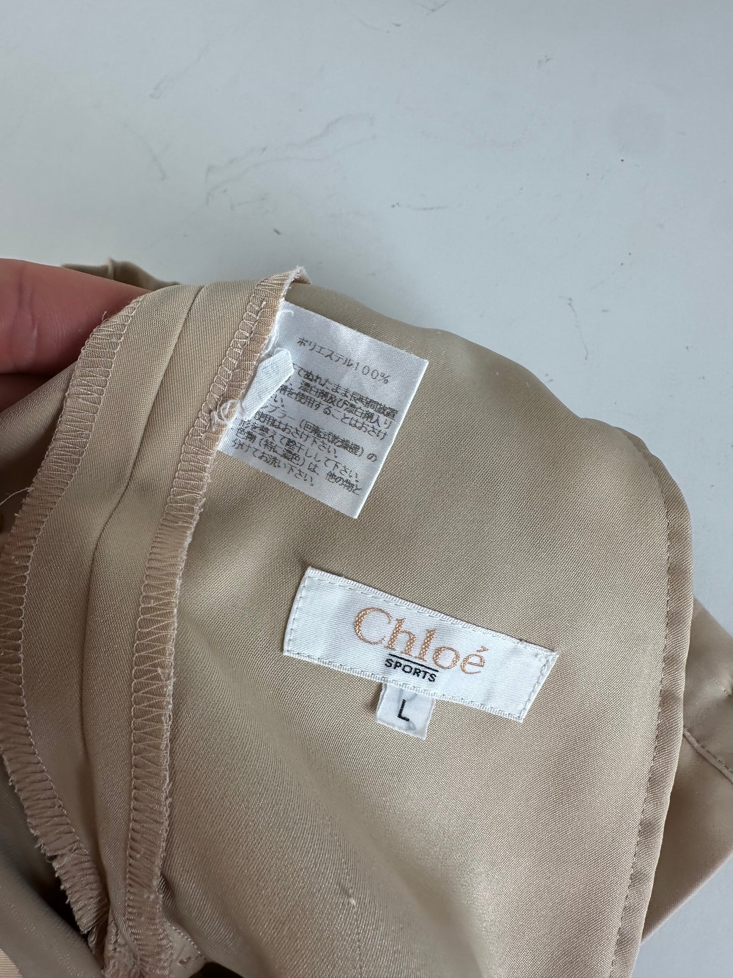 Vintage Chloe Silk Trousers Beige S