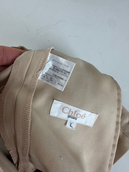 Vintage Chloe Silk Trousers Beige S