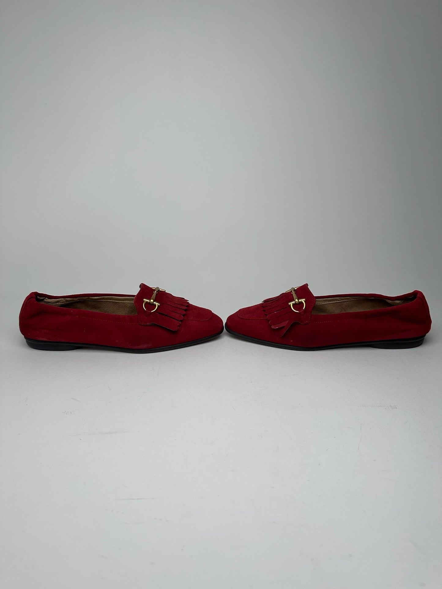 Vintage Gucci Horsebit suede loafer Red
