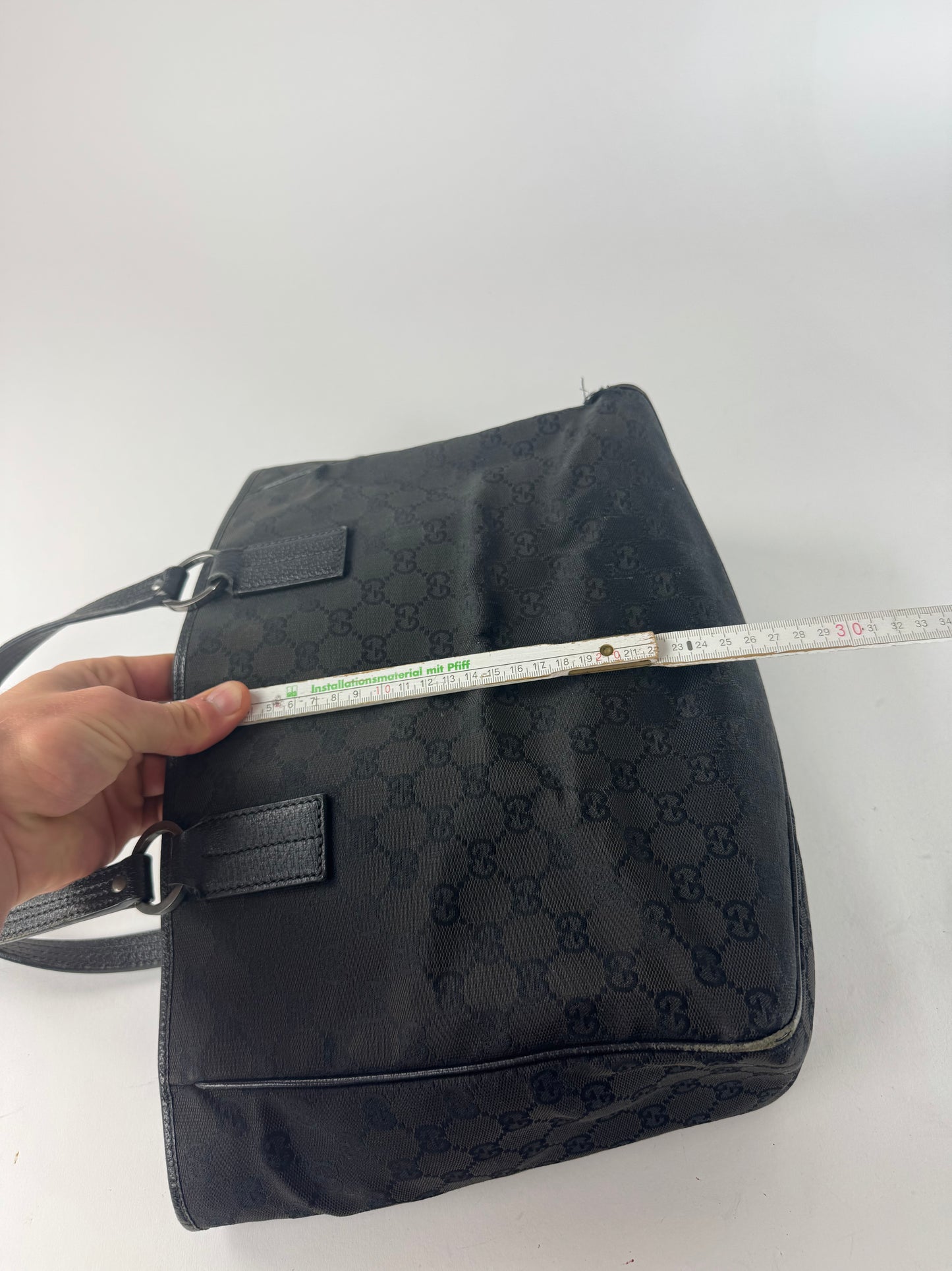 Vintage Gucci Monogram Tote Bag Black