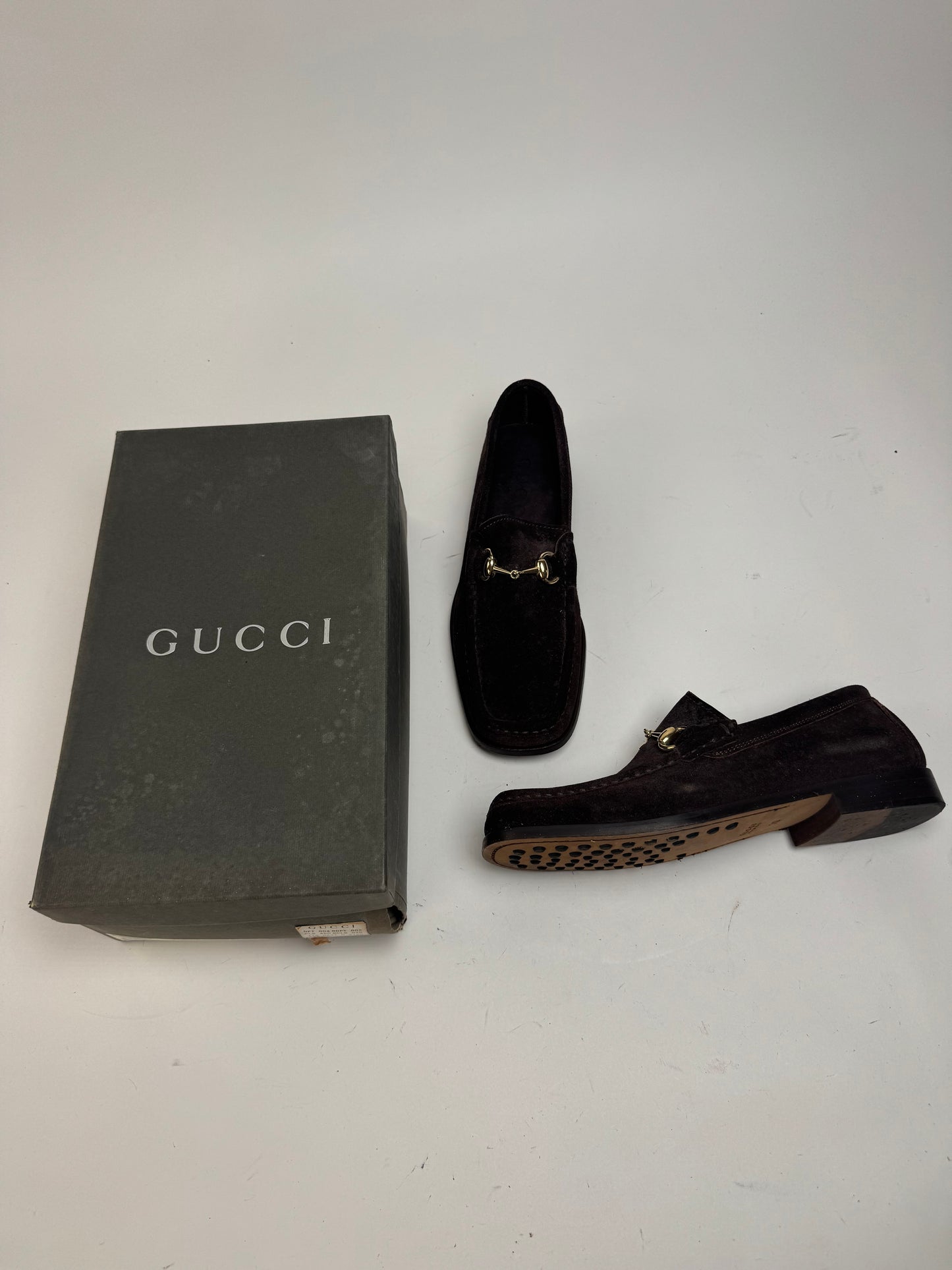 Vintage Gucci Suede Loafer Brown