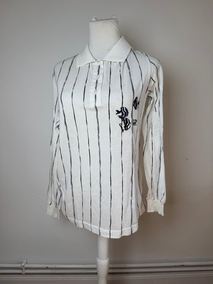 Vintage Dior Shirt Sweater Striped White L