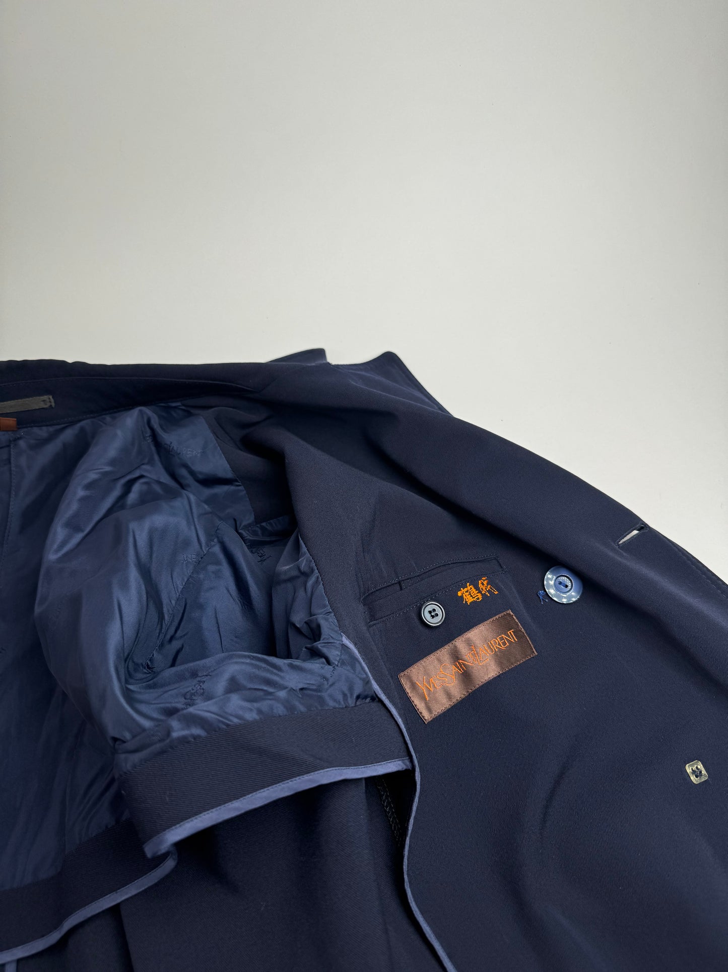 Vintage Yves Saint Laurent Trenchcoat L Navy