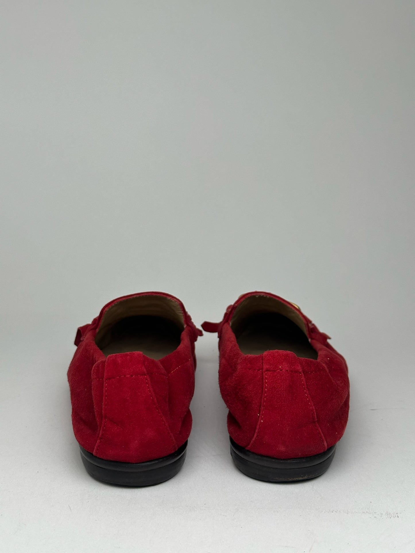 Vintage Gucci Horsebit suede loafer Red