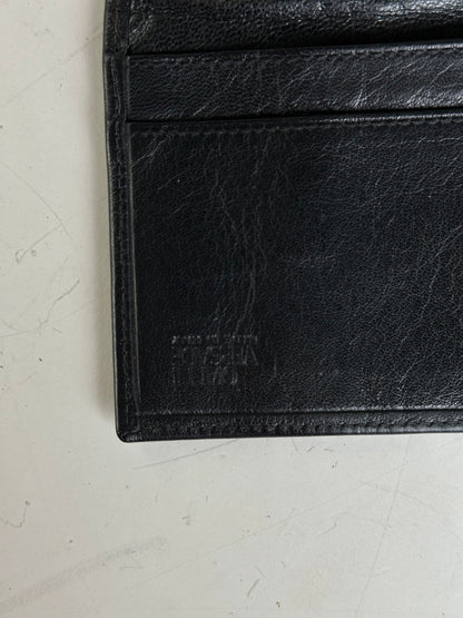 Vintage Versace Medusa Leather Clutch Wallet Black Gold