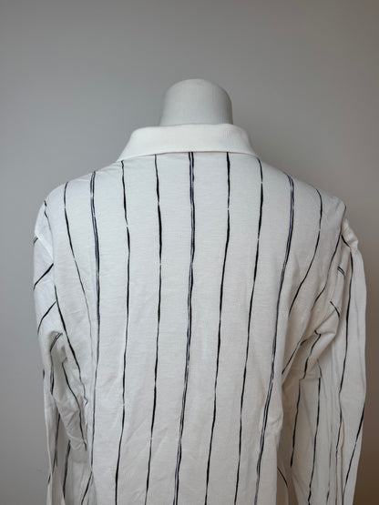 Vintage Dior Shirt Sweater Striped White L