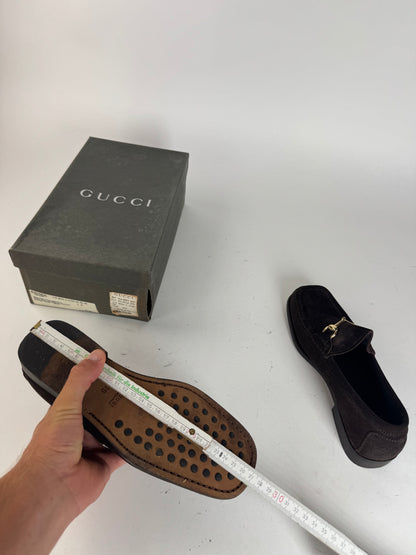 Vintage Gucci Suede Loafer Brown