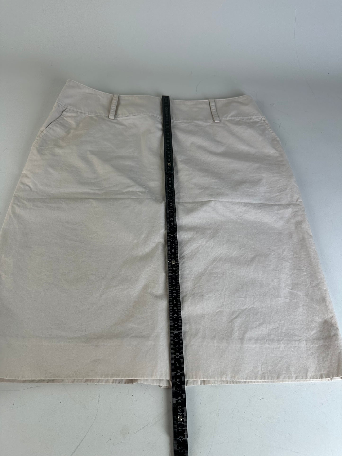 Vintage Celine Cotton Blend Skirt Cream L