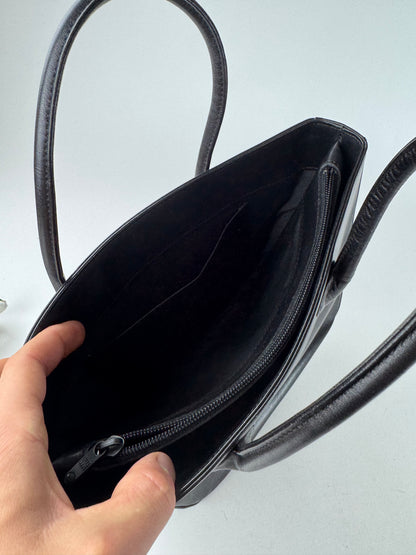 Vintage Issey Miyake Leather Handbag Black