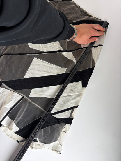 Vintage Versace Geometric Pattern Maxi Skirt Black Grey White L