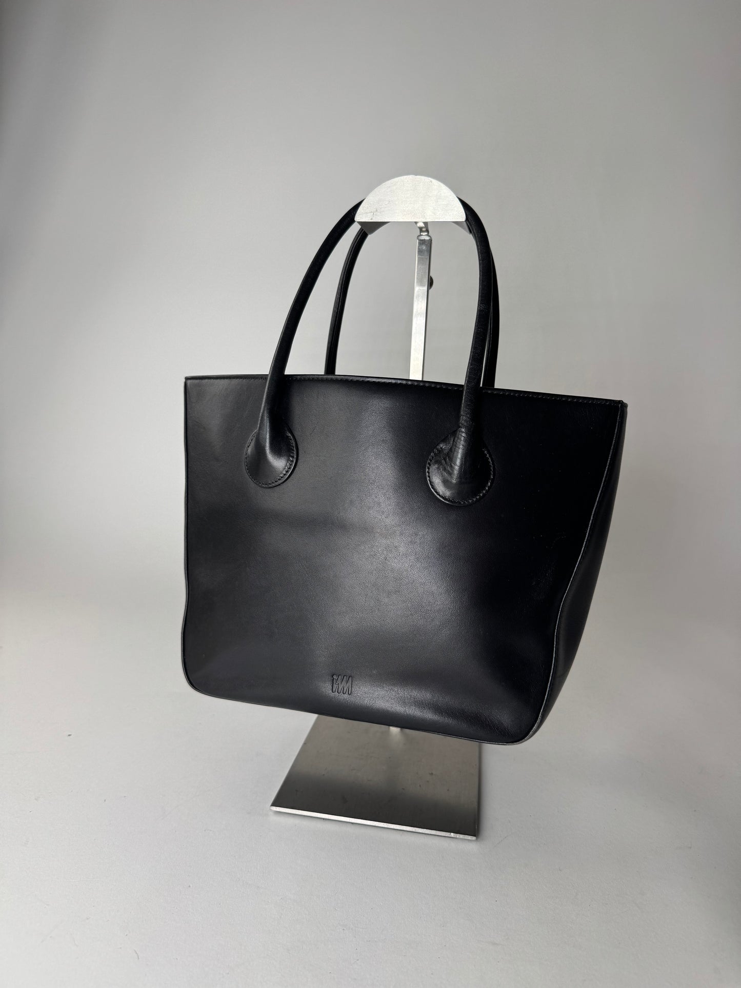 Vintage Issey Miyake Leather Handbag Black