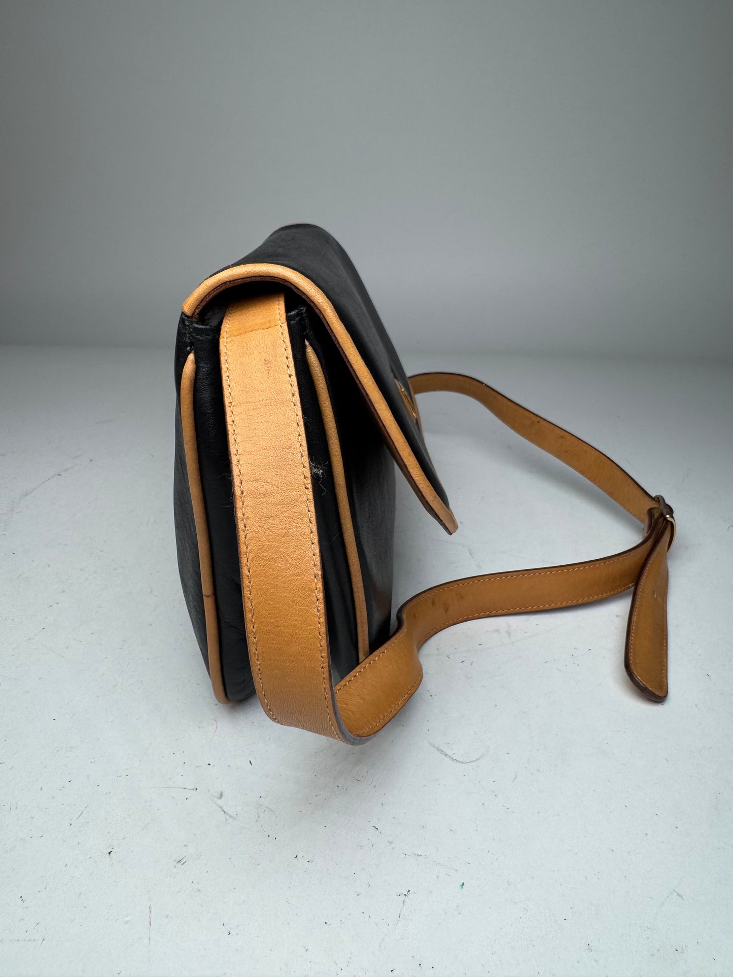 Vintage Celine Triomphe Bag Brown Black 