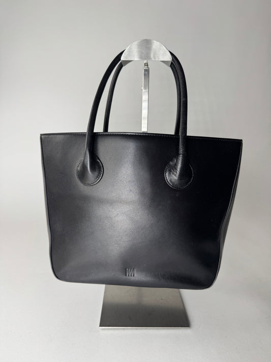 Vintage Issey Miyake Leather Handbag Black