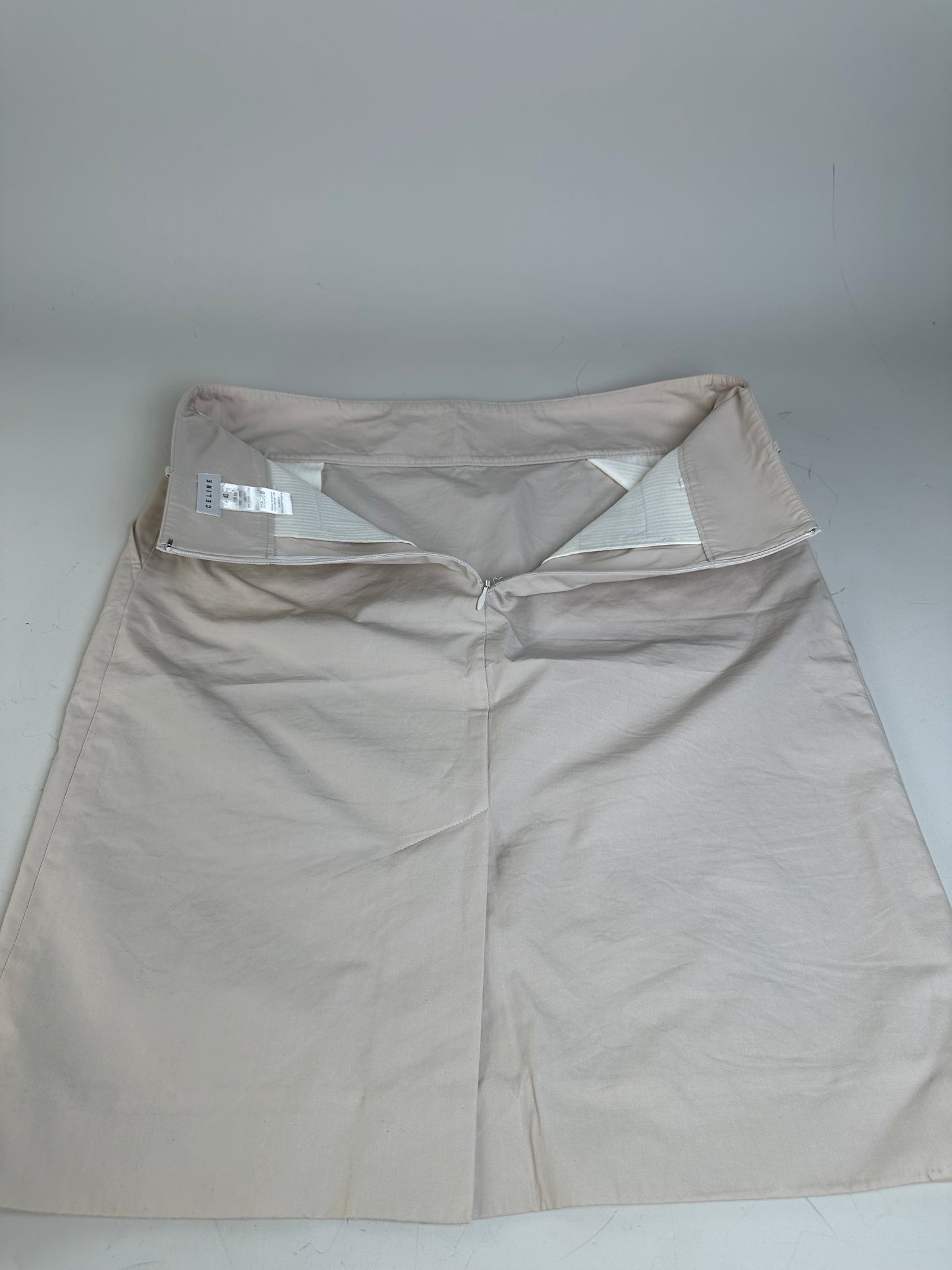 Vintage Celine Cotton Blend Skirt Cream L